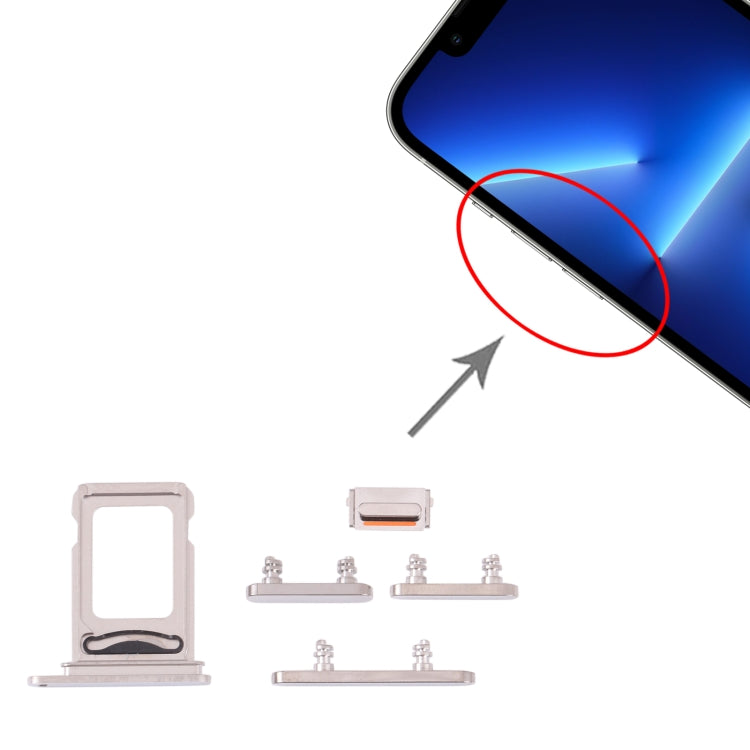 SIM Card Tray + SIM Card Tray + Side Keys for iPhone 13 Pro(Silver) - Others by PMc TechLife | Online Shopping South Africa | PMc TechLife | Buy Now Pay Later Mobicred