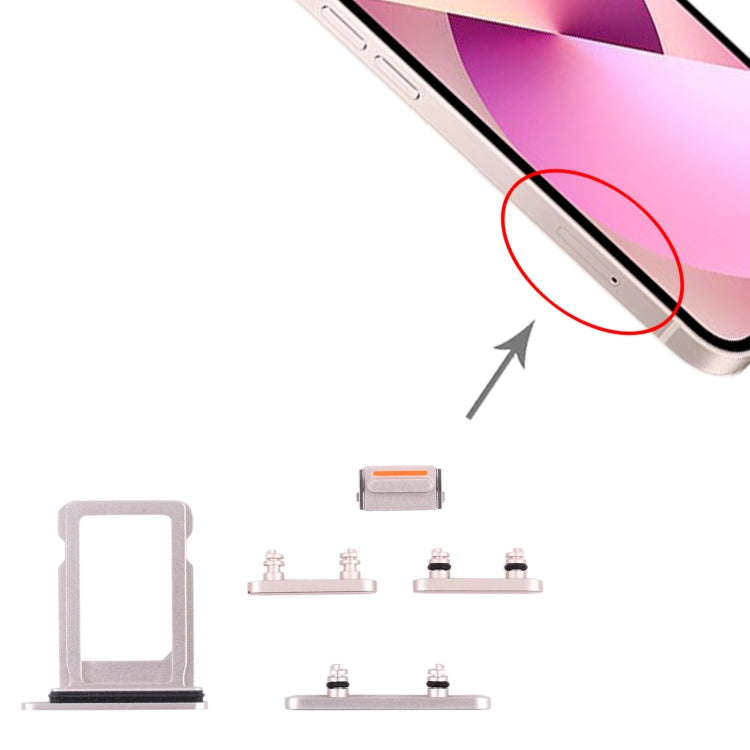 SIM Card Tray + Side Keys for iPhone 13 Mini(Starlight) - Others by PMc TechLife | Online Shopping South Africa | PMc TechLife | Buy Now Pay Later Mobicred