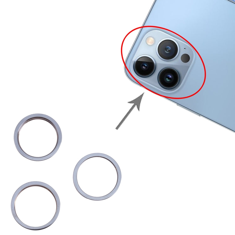 3 PCS Rear Camera Glass Lens Metal Outside Protector Hoop Ring for iPhone 13 Pro Max(Blue) - Camera Series by PMc TechLife | Online Shopping South Africa | PMc TechLife | Buy Now Pay Later Mobicred