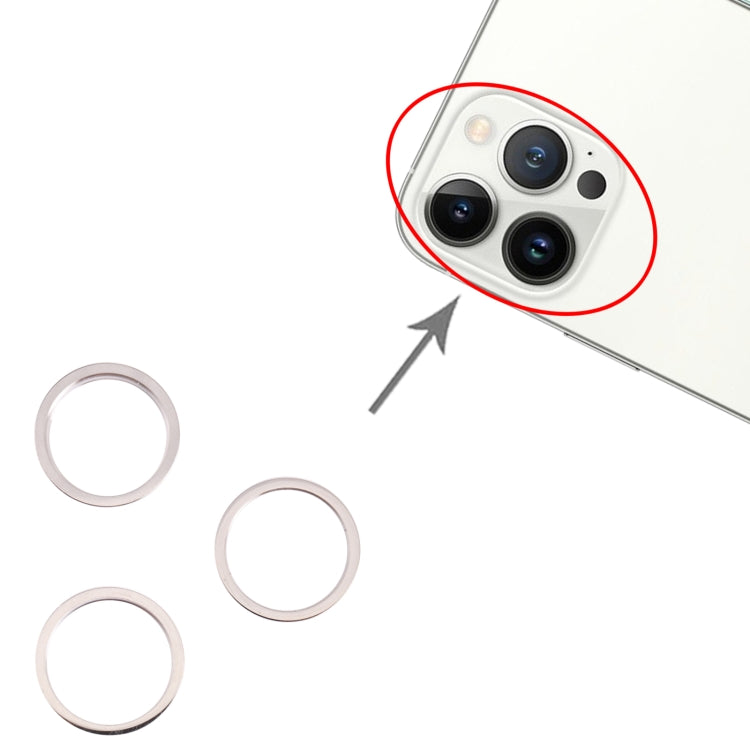 3 PCS Rear Camera Glass Lens Metal Outside Protector Hoop Ring for iPhone 13 Pro(White) - Camera Series by PMc TechLife | Online Shopping South Africa | PMc TechLife | Buy Now Pay Later Mobicred