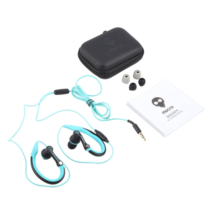 Mucro MB-232 Running In-Ear Sport Earhook Wired Stereo Headphones for Jogging Gym(Blue) - Sport Earphone by Mucro | Online Shopping South Africa | PMC TechLife | Buy Now Pay Later Mobicred