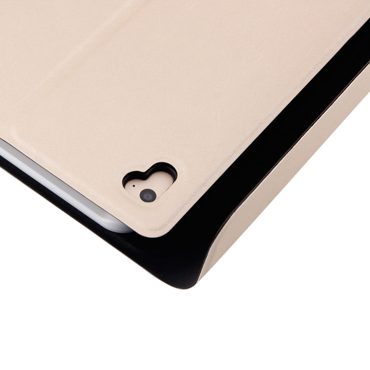 FT-1030 Bluetooth 3.0 ABS Brushed Texture Keyboard + Skin Texture Leather Tablet Case for iPad Air / Air 2 / iPad Pro 9.7 inch, with Three-gear Angle Adjustment / Magnetic / Sleep Function (Gold) - free shipping - PMC TechLife - Order now!