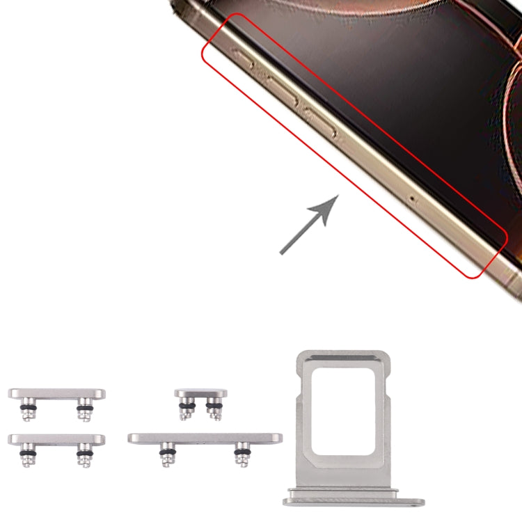 For iPhone 16 Pro Max Original SIM Card Tray + Side Keys (White) - by PMC Jewellery | Online Shopping South Africa | PMC Jewellery | Buy Now Pay Later Mobicred