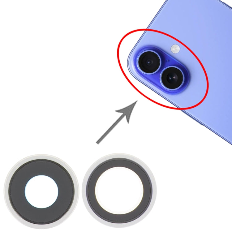 For iPhone 16 / 16 Plus Rear Camera Lens Cover (White) - Camera Series by PMc TechLife | Online Shopping South Africa | PMc TechLife | Buy Now Pay Later Mobicred
