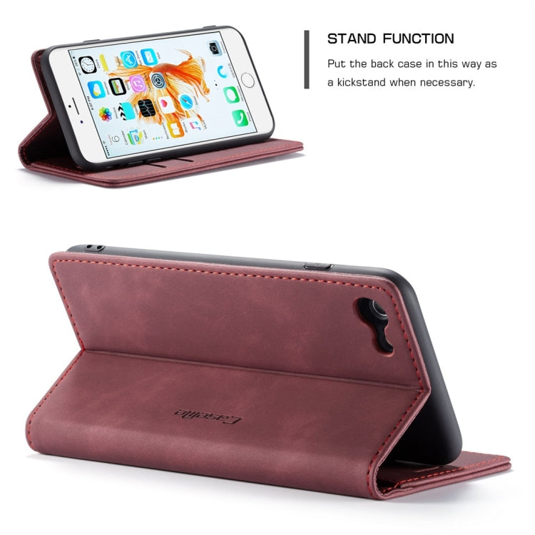 CaseMe-013 Multifunctional Retro Frosted Horizontal Flip Leather Case for iPhone 6 Plus / 6s Plus, with Card Slot & Holder & Wallet(Wine Red) - More iPhone Cases by CaseMe | Online Shopping South Africa | PMC Jewellery | Buy Now Pay Later Mobicred