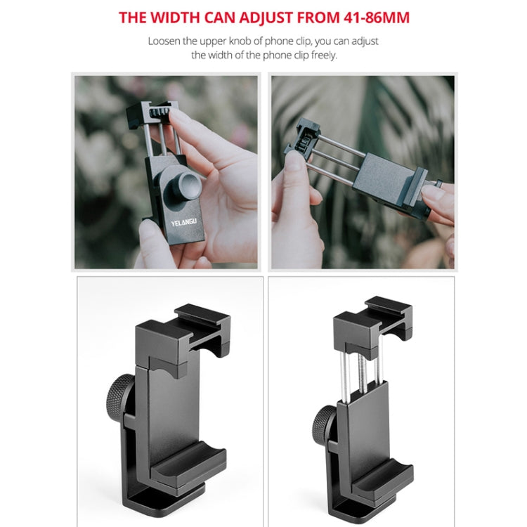 YELANGU PC03 Folding Phone Holder Horizontal Vertical Shooting Phone Clamp Holder Bracket(Black) - free shipping - PMC Jewellery - Order now!