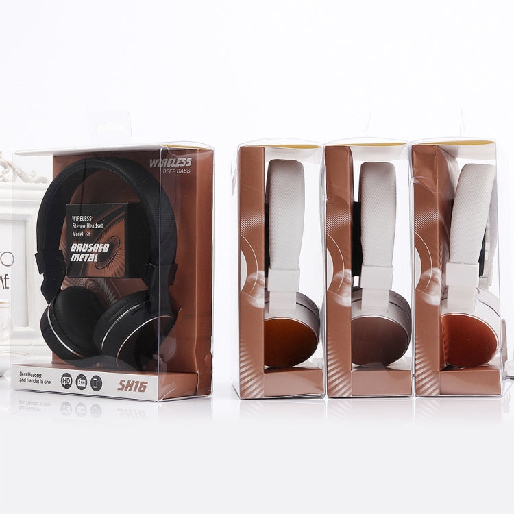 SH-16 Headband Folding Stereo Wireless Bluetooth Headphone Headset, Support 3.5mm Audio & Hands-free Call & TF Card &FM, for iPhone, iPad, iPod, Samsung, HTC, Sony, Huawei, Xiaomi and other Audio Devices(Rose Gold) - Headset & Headphone by PMC TechLife | Online Shopping South Africa | PMC TechLife | Buy Now Pay Later Mobicred