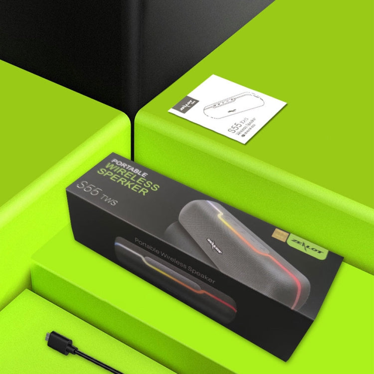 ZEALOT S55 Portable Stereo Bluetooth Speaker with Built-in Mic, Support Hands-Free Call & TF Card & AUX (Lake Blue) - free shipping - PMC Jewellery - Order now!