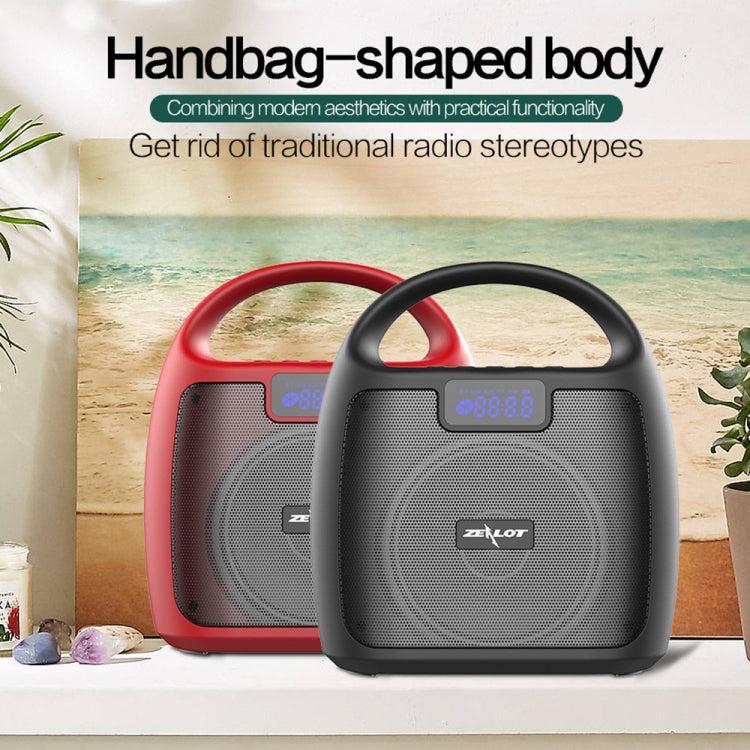ZEALOT S42 Portable FM Radio Wireless Bluetooth Speaker with Built-in Mic, Support Hands-Free Call & TF Card & AUX (Black) - free shipping - PMC Jewellery - Order now!
