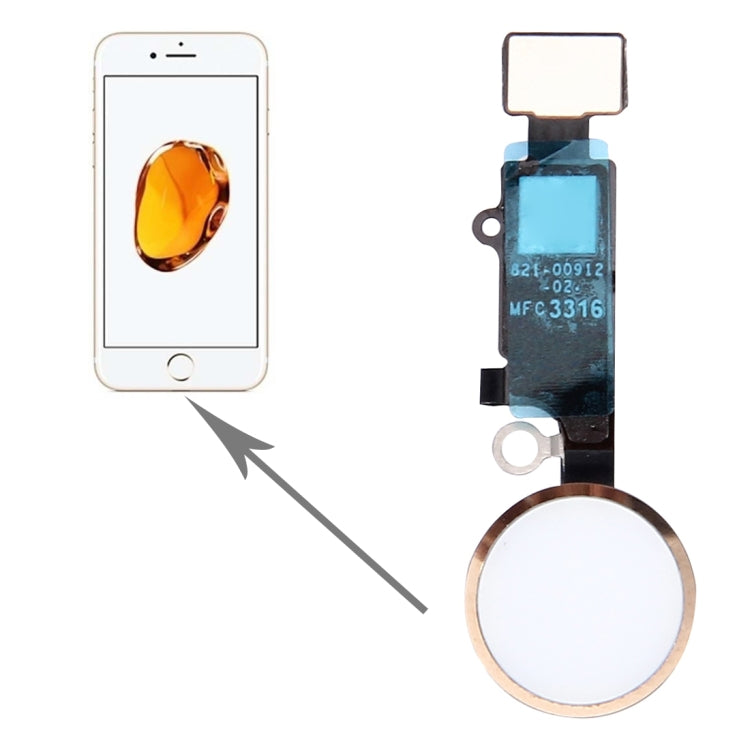 Home Button for iPhone 7 Plus , Not Supporting Fingerprint Identification and Return Function(Gold) - Flex Cable by PMC TechLife | Online Shopping South Africa | PMC TechLife | Buy Now Pay Later Mobicred