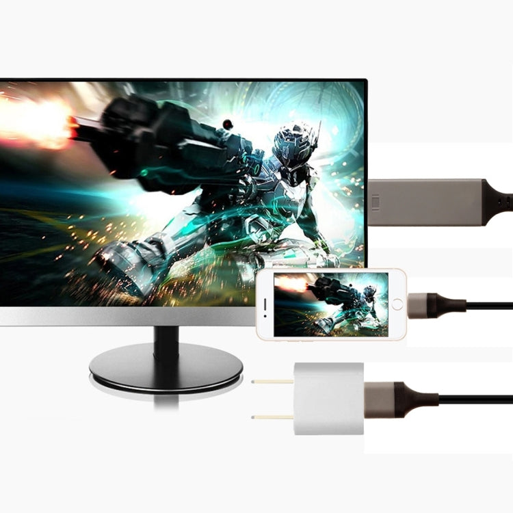 8 Pin Male to HDMI & USB Male Adapter Cable, Length: 2m(Black) - free shipping - PMC Jewellery - Order now!