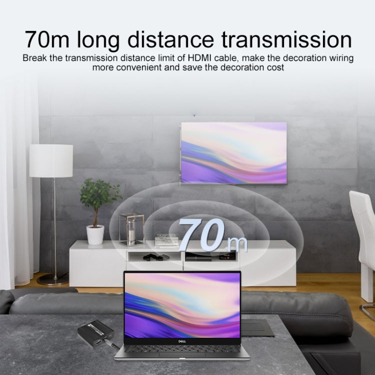 Measy ET100 HDMI Extender Transmitter + Receiver Converter Ethernet Cable, Transmission Distance: 70m - free shipping - PMC Jewellery - Order now!