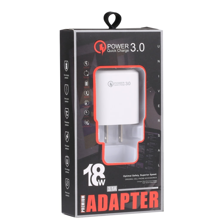 LZ-2117 18W QC3.0 3.1A USB Fast Charger, US Plug (White) - USB Charger by PMC Jewellery | Online Shopping South Africa | PMC Jewellery | Buy Now Pay Later Mobicred