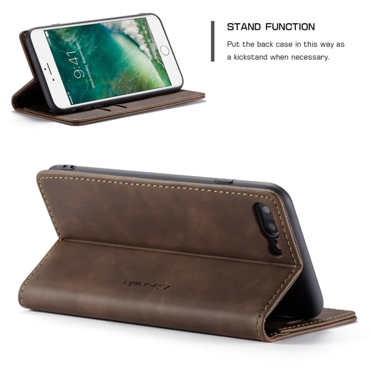 CaseMe-013 Multifunctional Retro Frosted Horizontal Flip Leather Case for iPhone 7 Plus / 8 Plus, with Card Slot & Holder & Wallet(Coffee) - More iPhone Cases by CaseMe | Online Shopping South Africa | PMC Jewellery | Buy Now Pay Later Mobicred