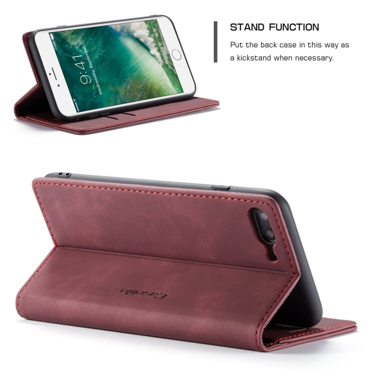 CaseMe-013 Multifunctional Retro Frosted Horizontal Flip Leather Case for iPhone 7 Plus / 8 Plus, with Card Slot & Holder & Wallet(Khaki) - free shipping - PMC Jewellery - Order now!
