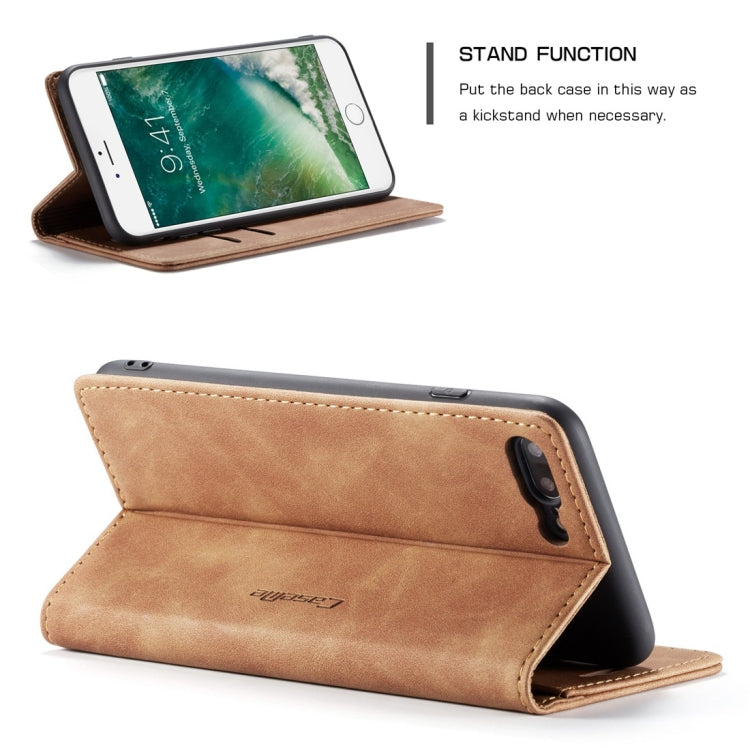 CaseMe-013 Multifunctional Retro Frosted Horizontal Flip Leather Case for iPhone 7 Plus / 8 Plus, with Card Slot & Holder & Wallet(Brown) - More iPhone Cases by CaseMe | Online Shopping South Africa | PMC Jewellery | Buy Now Pay Later Mobicred