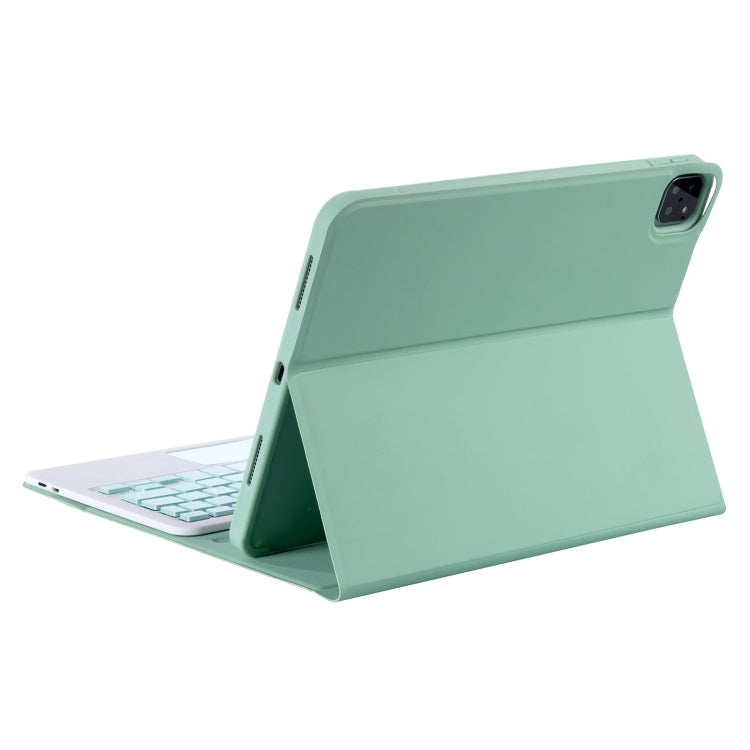 YT11B-A Detachable Candy Color Bluetooth Keyboard Leather Tablet Case with Touch Pad & Pen Slot & Holder for iPad Pro 11 2022 / 2021 / Air 5 / Air 4 (Light Green) - For iPad Pro by PMC TechLife | Online Shopping South Africa | PMC TechLife | Buy Now Pay Later Mobicred
