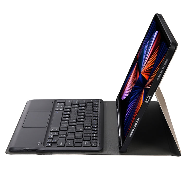 A12B-A Ultra-thin ABS Detachable Bluetooth Keyboard Tablet Case with Touchpad & Pen Slot & Holder for iPad Air 13 2024 / 2025 / Pro 12.9 2021 (Gold) - For iPad Pro by PMC TechLife | Online Shopping South Africa | PMC TechLife | Buy Now Pay Later Mobicred
