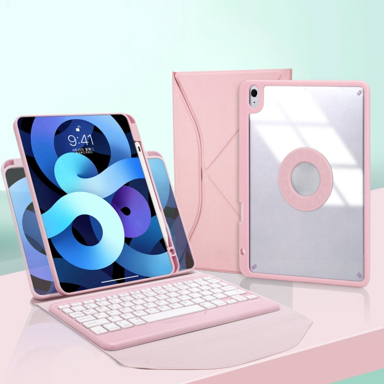 Z098B Pen Slot Bluetooth Keyboard Leather Tablet Case For iPad Air 11 2025/2024/2022/2020 (Pink) - For iPad Air by PMC Jewellery | Online Shopping South Africa | PMC Jewellery | Buy Now Pay Later Mobicred