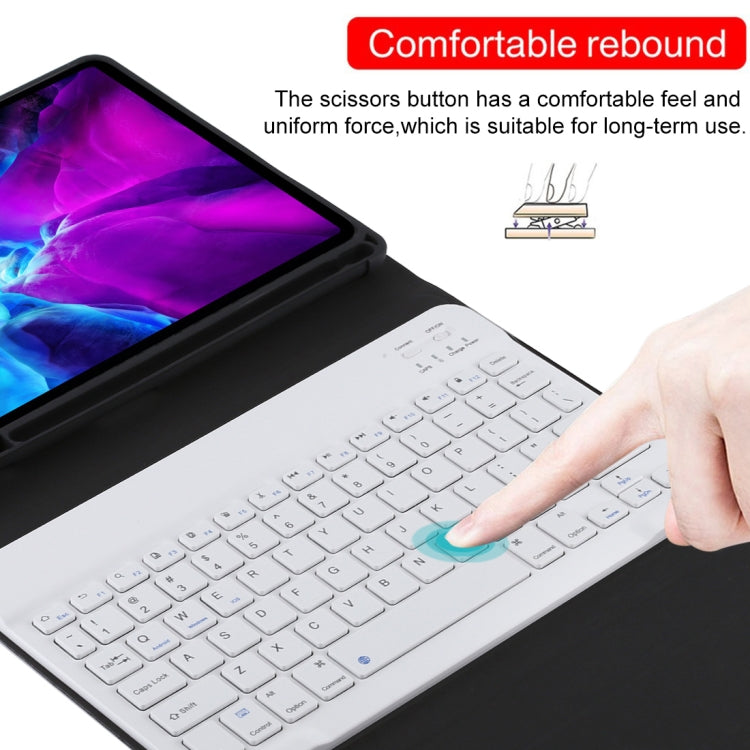 TG11B Detachable Bluetooth White Keyboard + Microfiber Leather Tablet Case for iPad Pro 11 inch (2020), with Pen Slot & Holder (Black) - For iPad Pro by PMC TechLife | Online Shopping South Africa | PMC TechLife