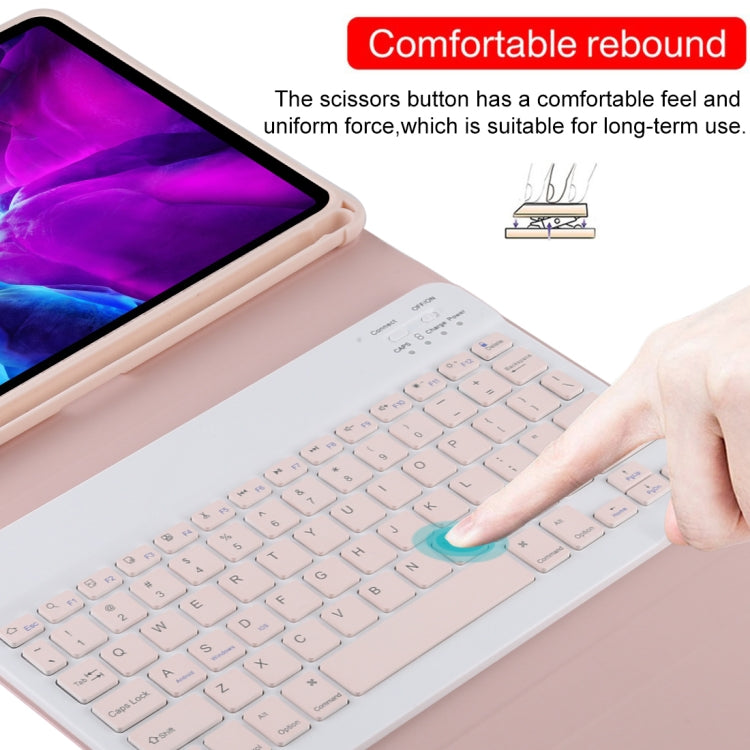 TG11B Detachable Bluetooth Pink Keyboard + Microfiber Leather Tablet Case for iPad Pro 11 inch (2020), with Pen Slot & Holder (Pink) - For iPad Pro by PMC TechLife | Online Shopping South Africa | PMC TechLife
