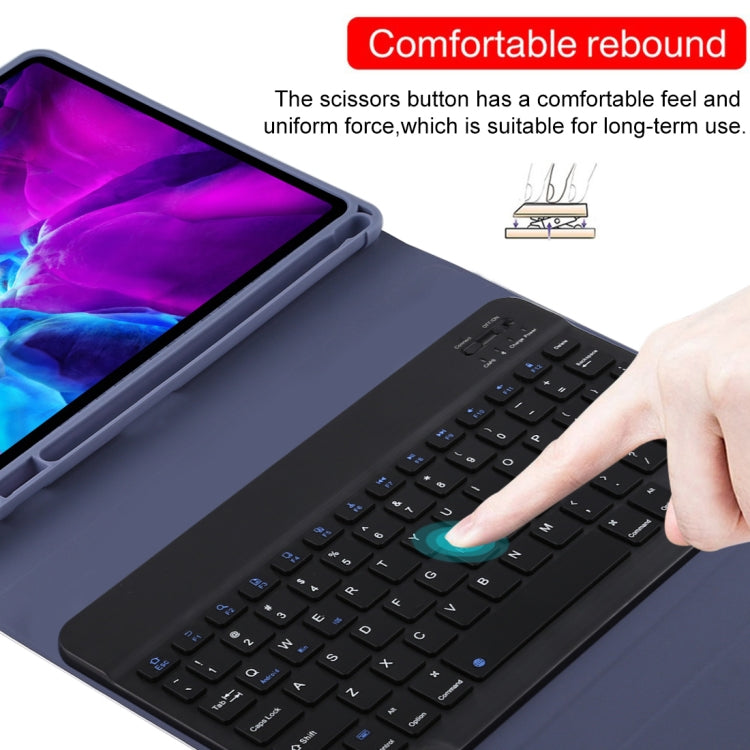 TG11B Detachable Bluetooth Black Keyboard + Microfiber Leather Tablet Case for iPad Pro 11 inch (2020), with Pen Slot & Holder (Purple) - For iPad Pro by PMC TechLife | Online Shopping South Africa | PMC TechLife