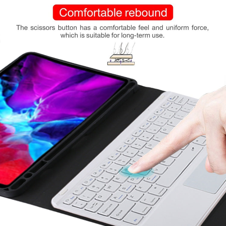 TG11BC Detachable Bluetooth White Keyboard Microfiber Leather Tablet Case for iPad Pro 11 inch (2020), with Touchpad & Pen Slot & Holder (Black) - For iPad Pro by PMC TechLife | Online Shopping South Africa | PMC TechLife