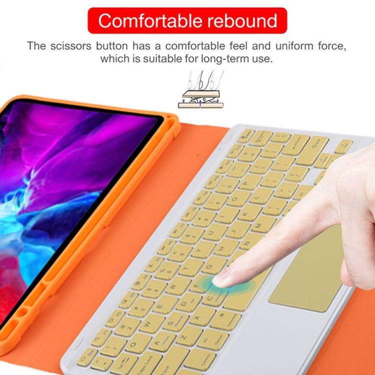 TG11BC Detachable Bluetooth Yellow Keyboard Microfiber Leather Tablet Case for iPad Pro 11 inch (2020), with Touchpad & Pen Slot & Holder (Orange) - For iPad Pro by PMC TechLife | Online Shopping South Africa | PMC TechLife