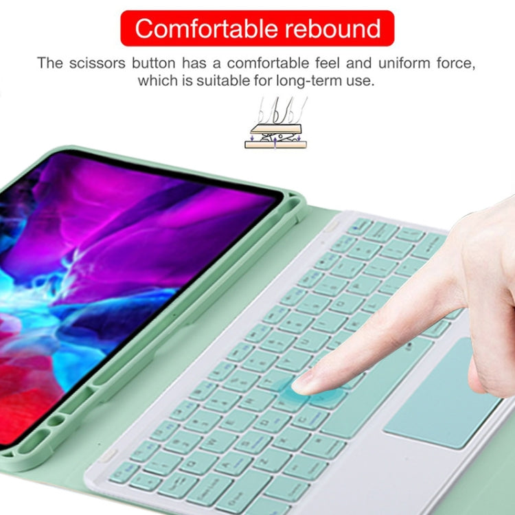 TG11BC Detachable Bluetooth Green Keyboard Microfiber Leather Tablet Case for iPad Pro 11 inch (2020), with Touchpad & Pen Slot & Holder (Green) - For iPad Pro by PMC TechLife | Online Shopping South Africa | PMC TechLife