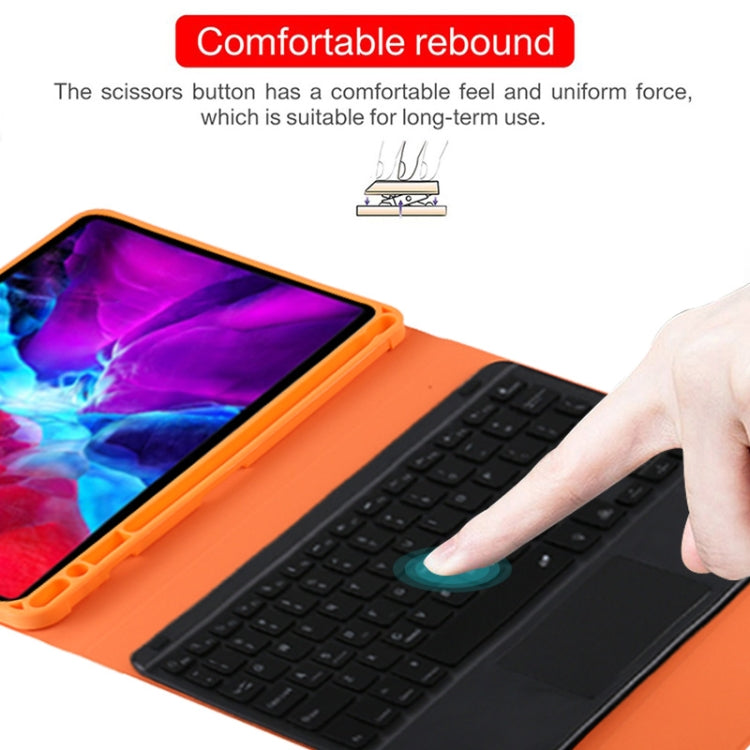 TG11BCS Detachable Bluetooth Black Keyboard Microfiber Leather Tablet Case for iPad Pro 11 inch (2020), with Backlight & Touchpad & Pen Slot & Holder (Orange) - For iPad Pro by PMC TechLife | Online Shopping South Africa | PMC TechLife | Buy Now Pay Later Mobicred