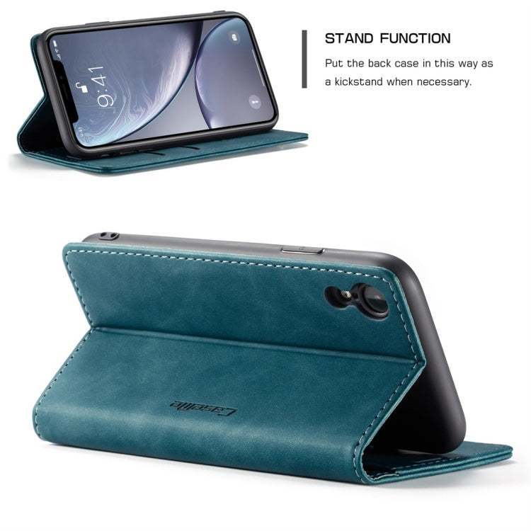 For iPhone XR CaseMe-013 Multifunctional Retro Frosted Horizontal Flip Leather Case with Card Slot & Holder & Wallet(Blue) - free shipping - PMC Jewellery - Order now!
