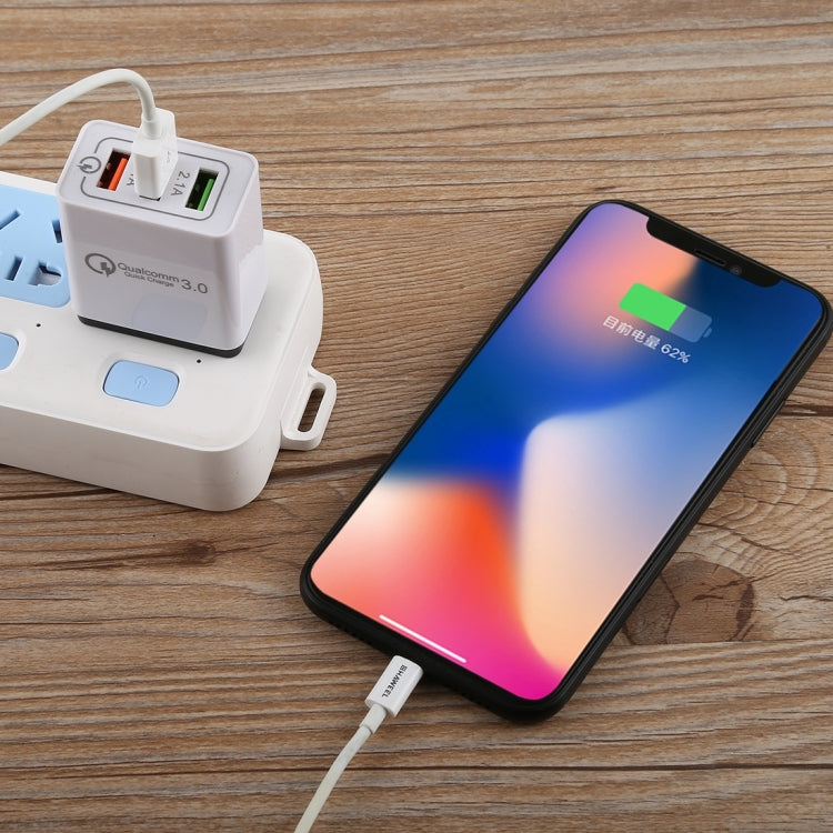 AR-QC-03 2.1A 3 USB Ports Quick Charger Travel Charger, US Plug(Black) - USB Charger by PMC Jewellery | Online Shopping South Africa | PMC Jewellery | Buy Now Pay Later Mobicred