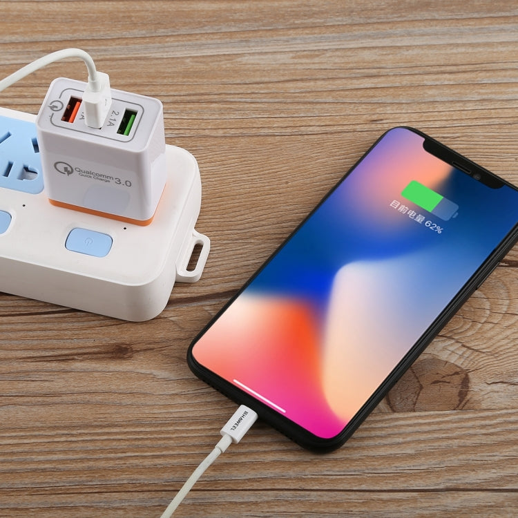 AR-QC-03 2.1A 3 USB Ports Quick Charger Travel Charger, US Plug (Orange) - USB Charger by PMC Jewellery | Online Shopping South Africa | PMC Jewellery | Buy Now Pay Later Mobicred