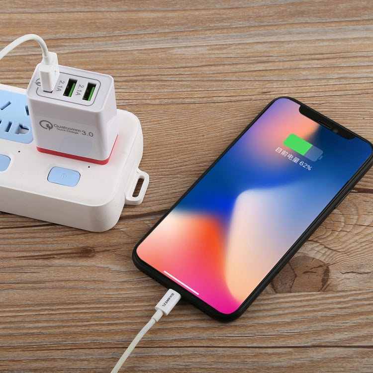 AR-QC-03 2.1A 3 USB Ports Quick Charger Travel Charger, US Plug (Red) - USB Charger by PMC Jewellery | Online Shopping South Africa | PMC Jewellery | Buy Now Pay Later Mobicred