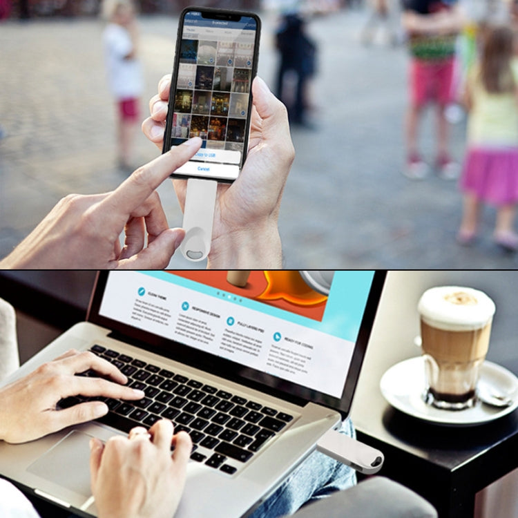 S29 3 in 1 64GB Micro USB + USB + 8 Pin Interface Metal Twister Flash Disk(Silver) - free shipping - PMC Jewellery - Order now!