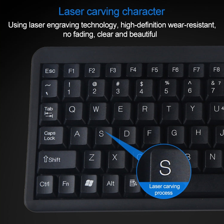 DS-8900 PS / 2 Interface Prevent Water Splashing Laser Engraving Character One-piece Wired Trackball Keyboard, Length: 1.5m - Wired Keyboard by PMC Jewellery | Online Shopping South Africa | PMC Jewellery | Buy Now Pay Later Mobicred