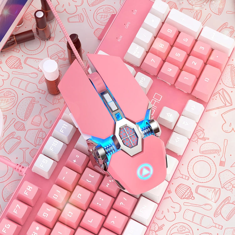 YINDIAO 3200DPI 4-modes Adjustable 7-keys RGB Light Wired Gaming Mechanical Mouse, Style: Audio Version (Pink) - Wired Mice by YINDIAO | Online Shopping South Africa | PMC TechLife | Buy Now Pay Later Mobicred