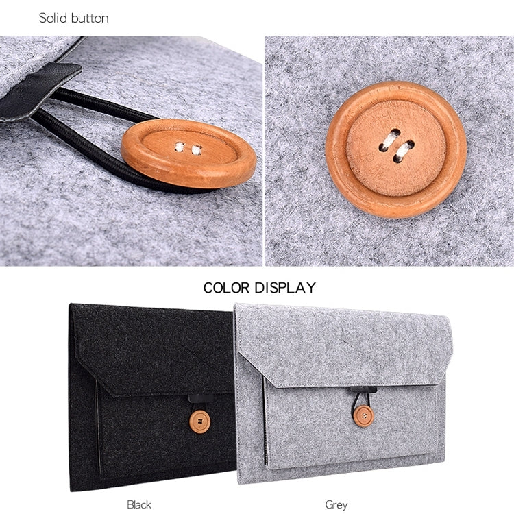 ND06 Multi-purpose Felt Button Laptop Inner Bag for 15.4 inch Laptop(Black) - 15 inch by PMC TechLife | Online Shopping South Africa | PMC TechLife | Buy Now Pay Later Mobicred