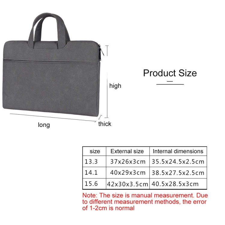 ST06 Waterproof PU Leather Zipper Hidden Portable Strap One-shoulder Handbag for 15.6 inch Laptops, with Suitcase Belt (Dark Gray) - 15.6 - 17 inch by PMC TechLife | Online Shopping South Africa | PMC TechLife | Buy Now Pay Later Mobicred