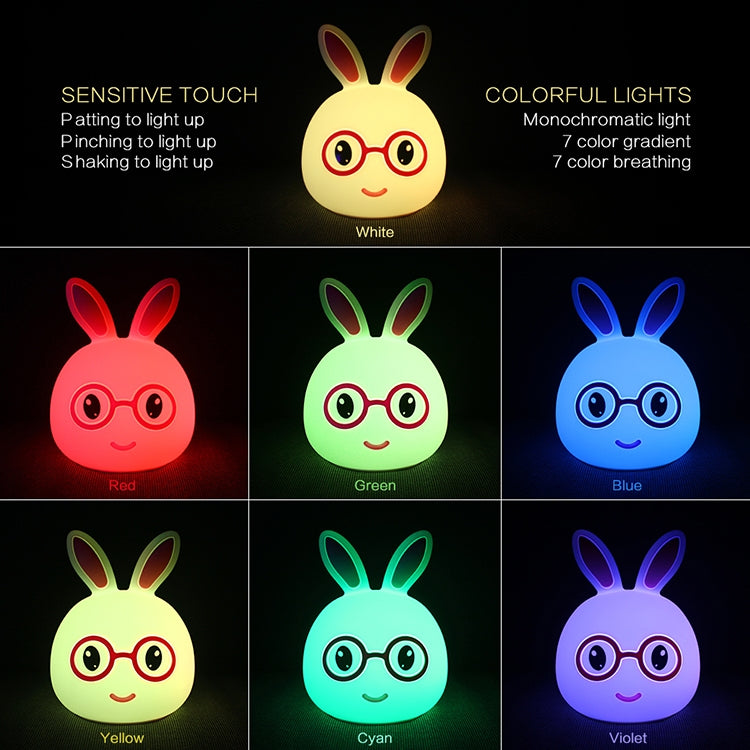 Happy Rabbit Creative Touch 3D LED Decorative Night Light, AAA Battery Version (Pink) - Night Lights by PMC TechLife | Online Shopping South Africa | PMC TechLife