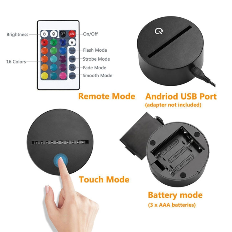 Rugby Hat Flower Shape 3D Colorful LED Vision Light Table Lamp, 16 Colors Remote Control Version - free shipping - PMC TechLife - Order now!