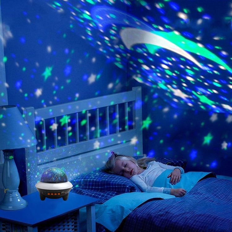 LED Flying Saucer Starry Sky Light Bluetooth Music Star Projection Night Light with Remote Control (Black) - Night Lights by PMc TechLife | Online Shopping South Africa | PMc TechLife | Buy Now Pay Later Mobicred