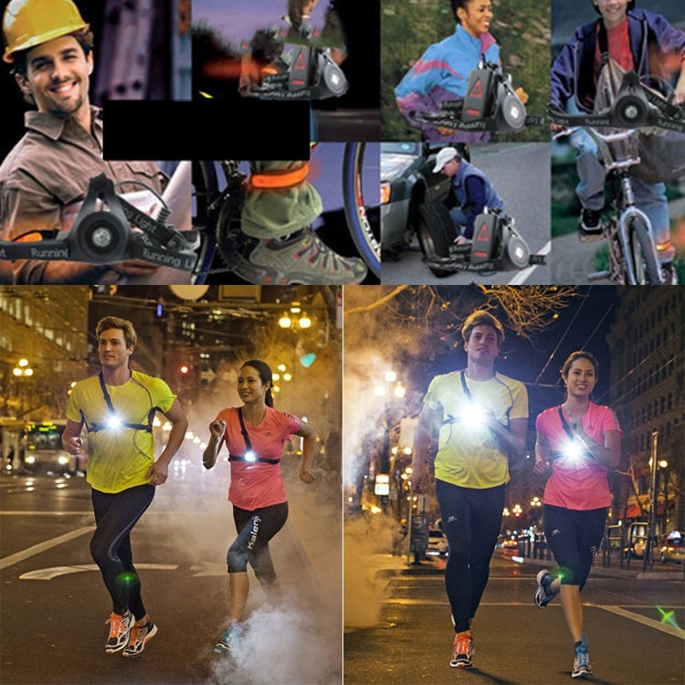 White Light Torch Outdoor Sport Running Light, LED Night Running Flashlight Warning Lights USB Charge Chest Lamp(Black) - LED Flashlight by PMc TechLife | Online Shopping South Africa | PMc TechLife | Buy Now Pay Later Mobicred