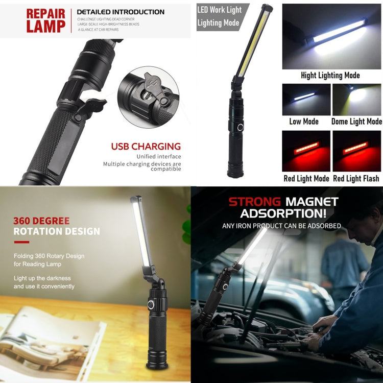 W552 280LM USB Rechargeable Folding Mobile Handheld Work Emergency Light, Size: 13.5 x 3.8cm - Camping Lighting by PMc TechLife | Online Shopping South Africa | PMc TechLife | Buy Now Pay Later Mobicred