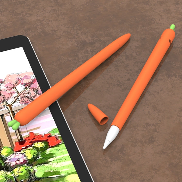 LOVE MEI For Apple Pencil 2 Carrot Shape Stylus Pen Silicone Protective Case Cover(Orange) - Pencil Accessories by LOVE MEI | Online Shopping South Africa | PMC TechLife