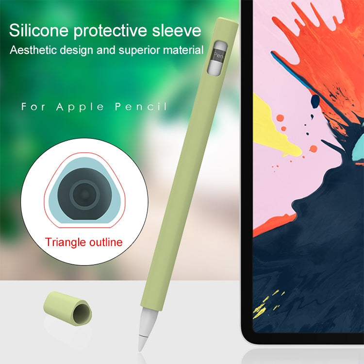 LOVE MEI For Apple Pencil 1 Triangle Shape Stylus Pen Silicone Protective Case Cover (Fluorescent Green) - Pencil Accessories by LOVE MEI | Online Shopping South Africa | PMC TechLife
