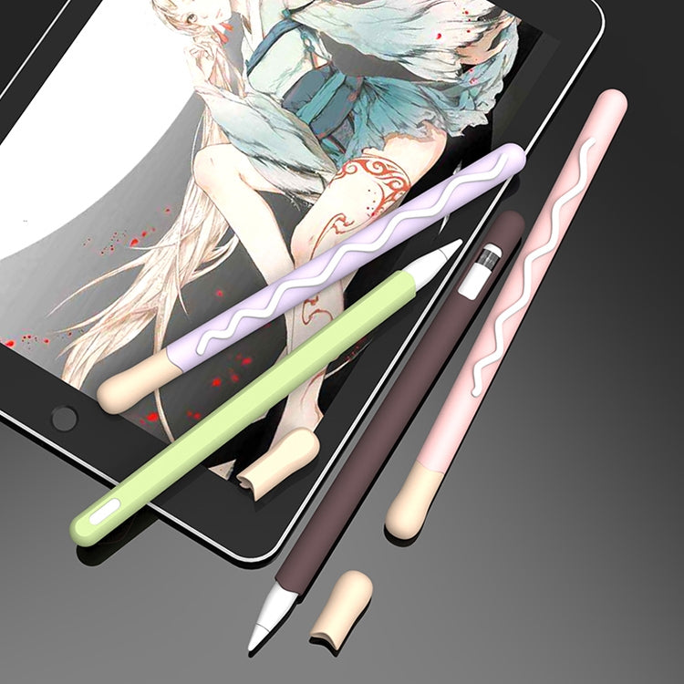 LOVE MEI For Apple Pencil 1 Stripe Design Stylus Pen Silicone Protective Case Cover(Purple) - free shipping - PMC TechLife - Order now!