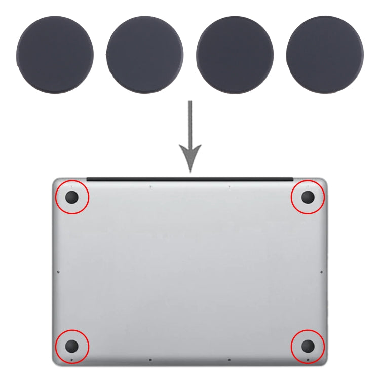 For MacBook Pro A2442 A2485 A2681 2021 2022 4 in 1 Bottom Case Rubber Mats - Rubber Mats by PMc TechLife | Online Shopping South Africa | PMc TechLife | Buy Now Pay Later Mobicred