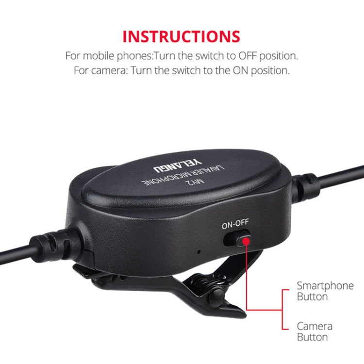 YELANGU YLG9926B MY2 Mini Lavalier Microphone for Mobile Phones / Tablets / Digital Cameras (Black) - Camera Microphone by YELANGU | Online Shopping South Africa | PMC Jewellery | Buy Now Pay Later Mobicred