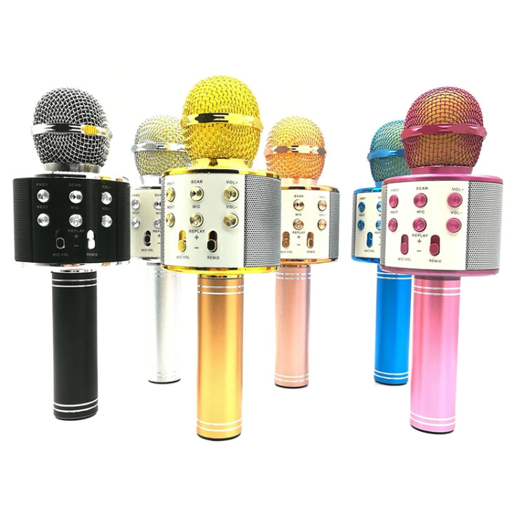 WS-858 Metal High Sound Quality Handheld KTV Karaoke Recording Bluetooth Wireless Microphone, for Notebook, PC, Speaker, Headphone, iPad, iPhone, Galaxy, Huawei, Xiaomi, LG, HTC and Other Smart Phones(Gold) - Microphone by PMC TechLife | Online Shopping South Africa | PMC TechLife | Buy Now Pay Later Mobicred
